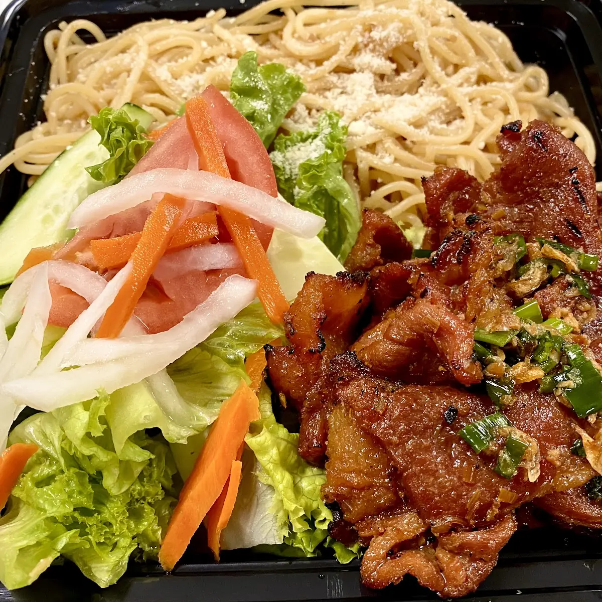 Cơm Tôm Thịt Nướng 燒蝦豬肉飯 Marinated Shrimps & Grilled Pork over Rice